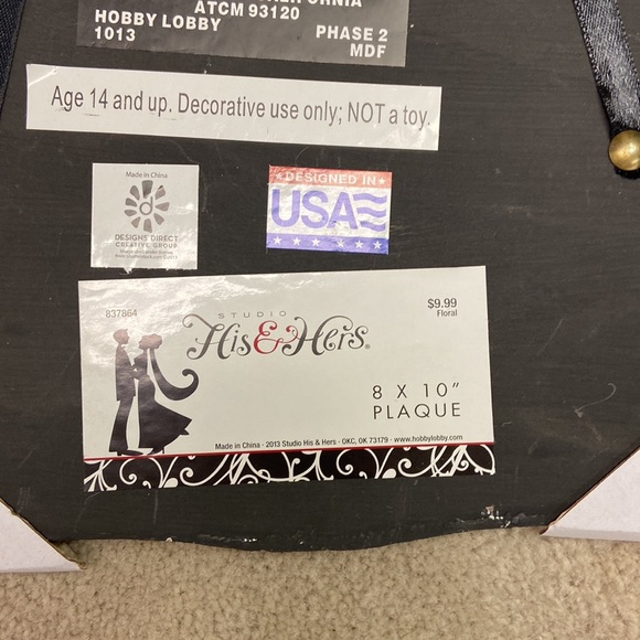 Mr. and Mrs. Decorative Black Plaque - Picture 3 of 4